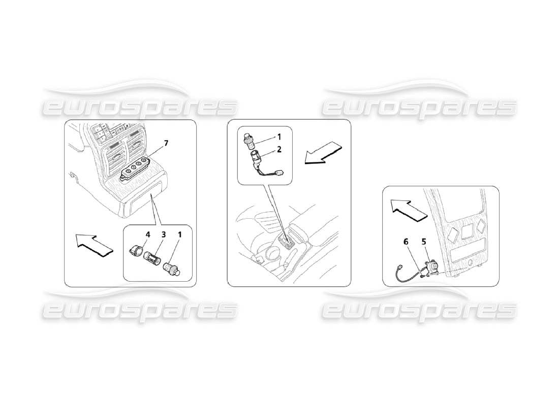 maserati qtp. (2006) 4.2 diagramme des pièces des services de tunnel