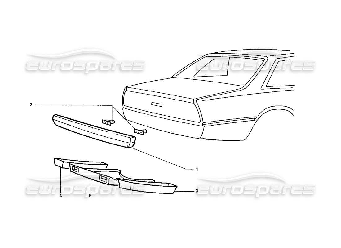 ferrari 412 (coachwork) pare-chocs arrière et sous plateau schéma des pièces