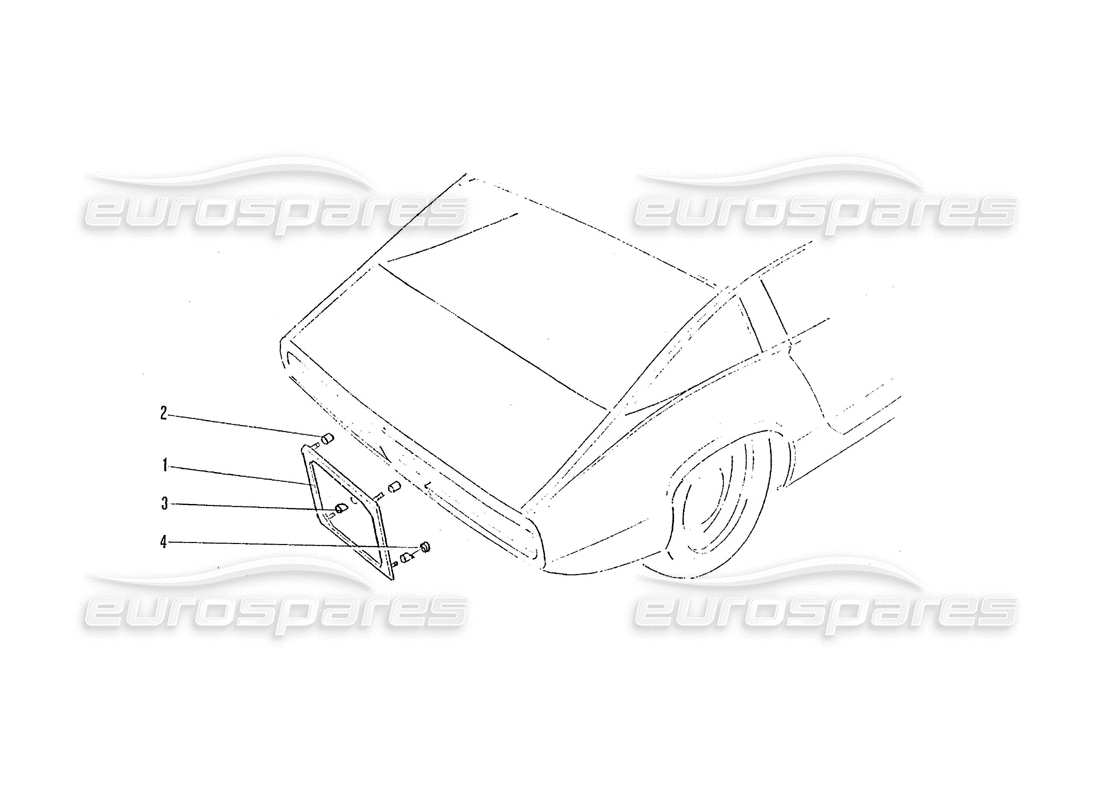 ferrari 365 gtc4 (coachwork) support de plaque d'immatriculation arrière schéma des pièces