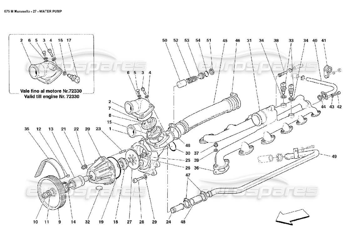 ferrari 575m maranello pompe à eau schéma des pièces