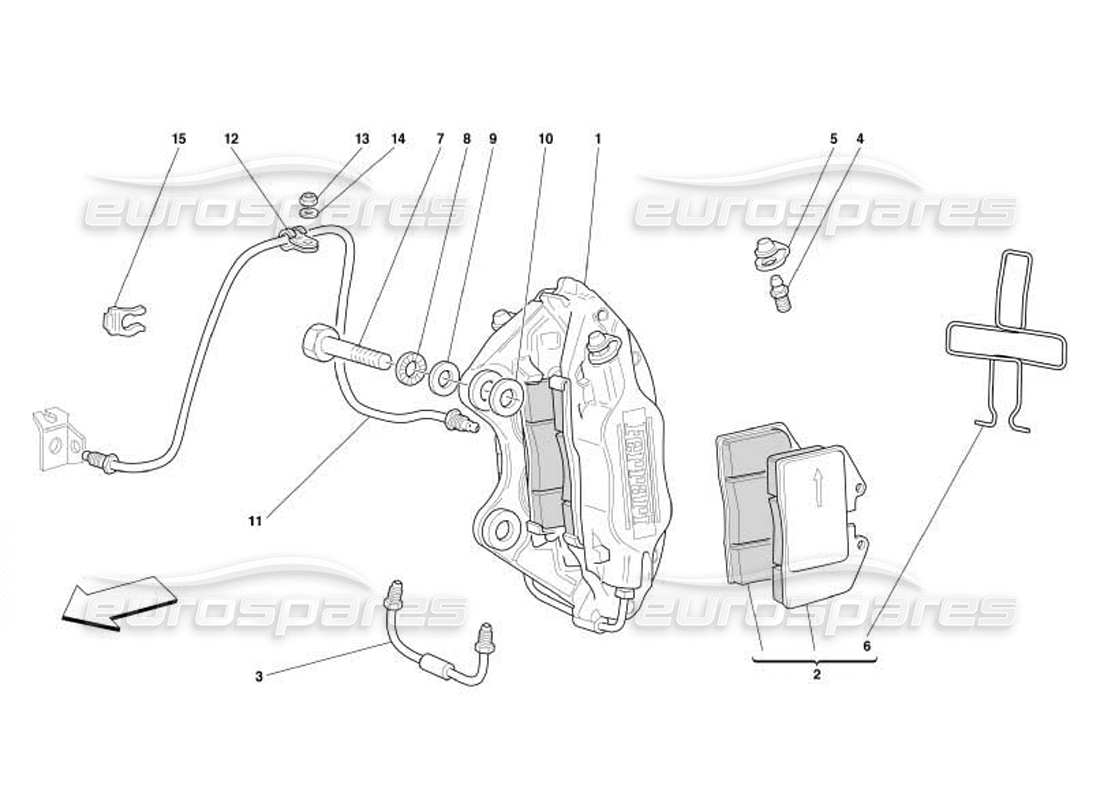 ferrari 550 barchetta étrier pour frein arrière - schéma des pièces