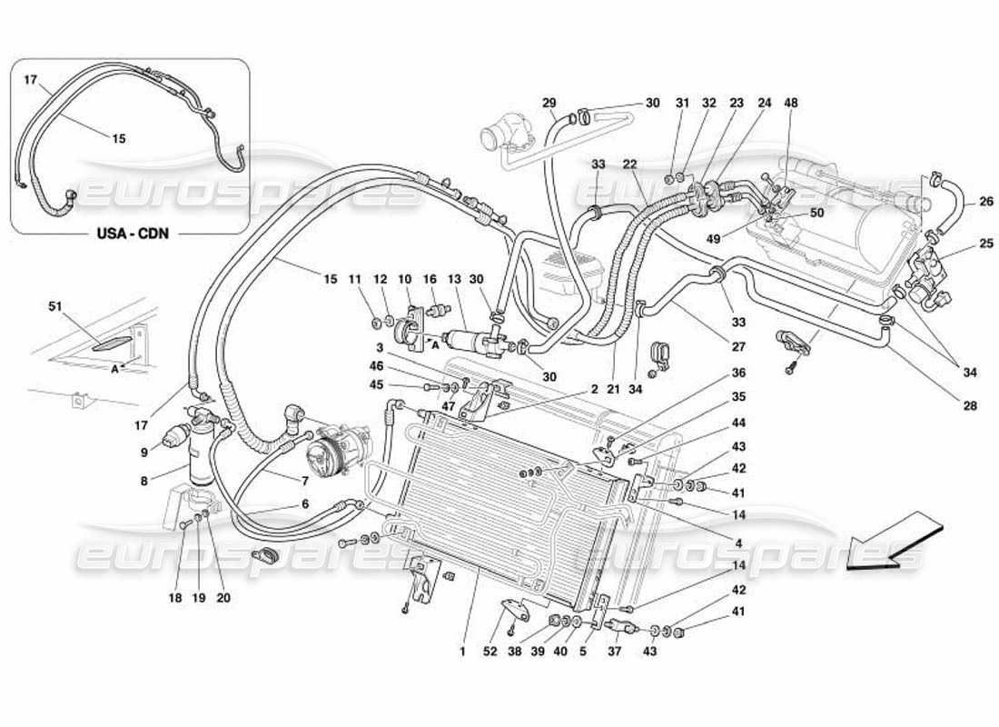 ferrari 550 barchetta schéma des pièces du système de climatisation