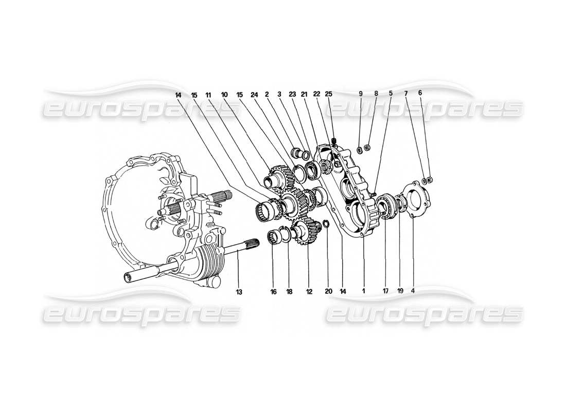 ferrari 512 bbi schéma des pièces de transmission de boîte de vitesses