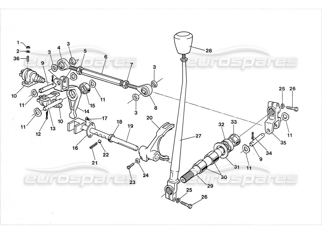 lamborghini lm002 (1988) transfert (4wd conta) diagramme de pièce