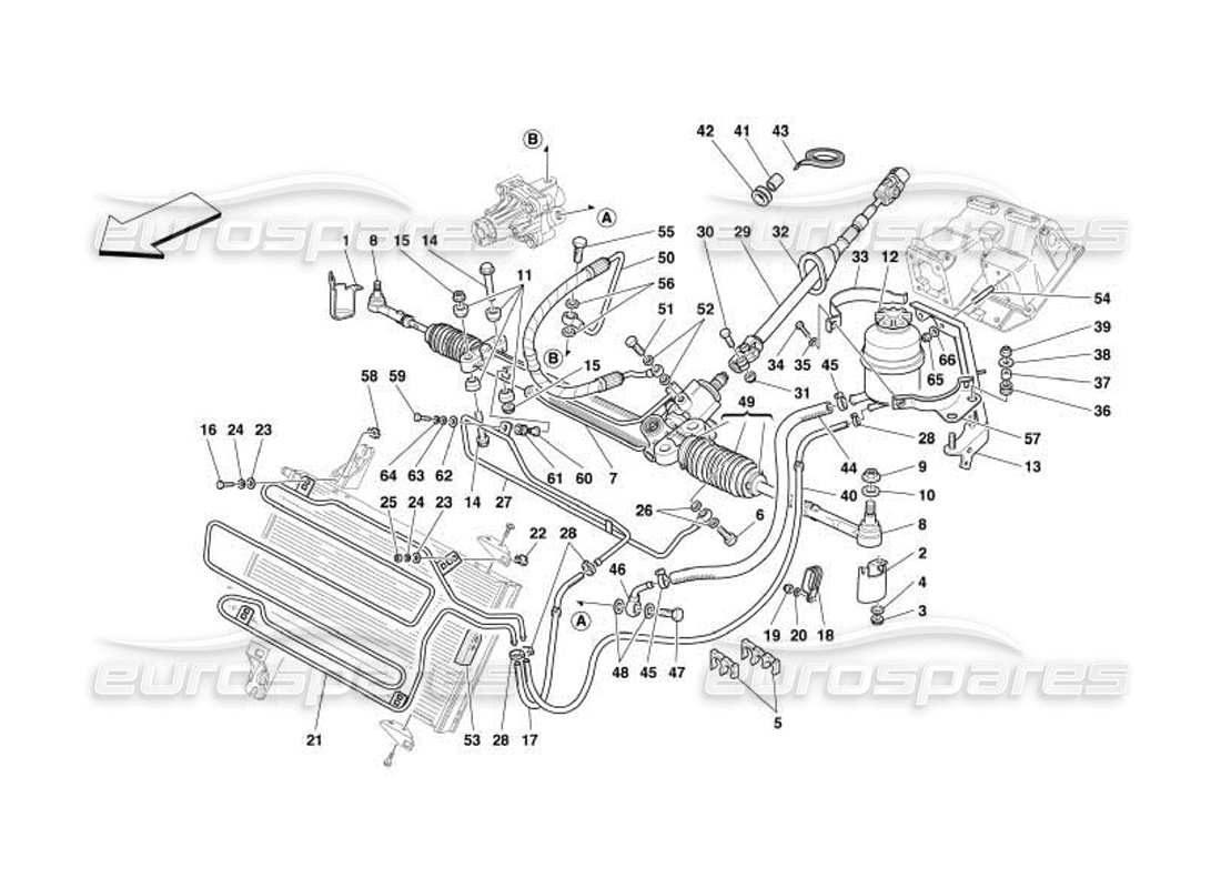 ferrari 550 barchetta boîte de direction hydraulique et schéma des pièces serpentines