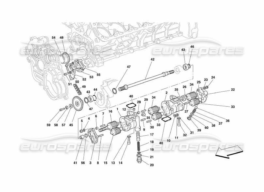 ferrari 550 barchetta lubrification - pompe à huile schéma des pièces