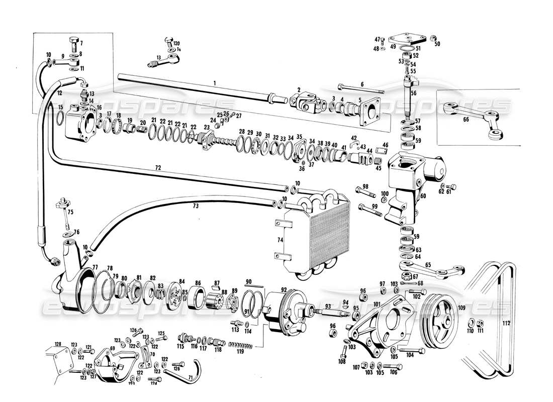 maserati ghibli 4.7 / 4.9 direction hydraulique schéma des pièces