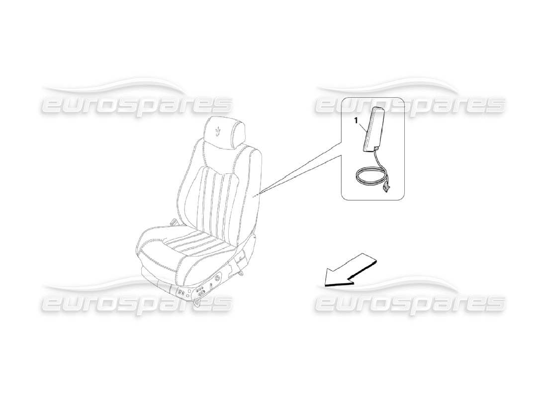 maserati qtp. (2006) 4.2 schéma des pièces du système de sac latéral avant