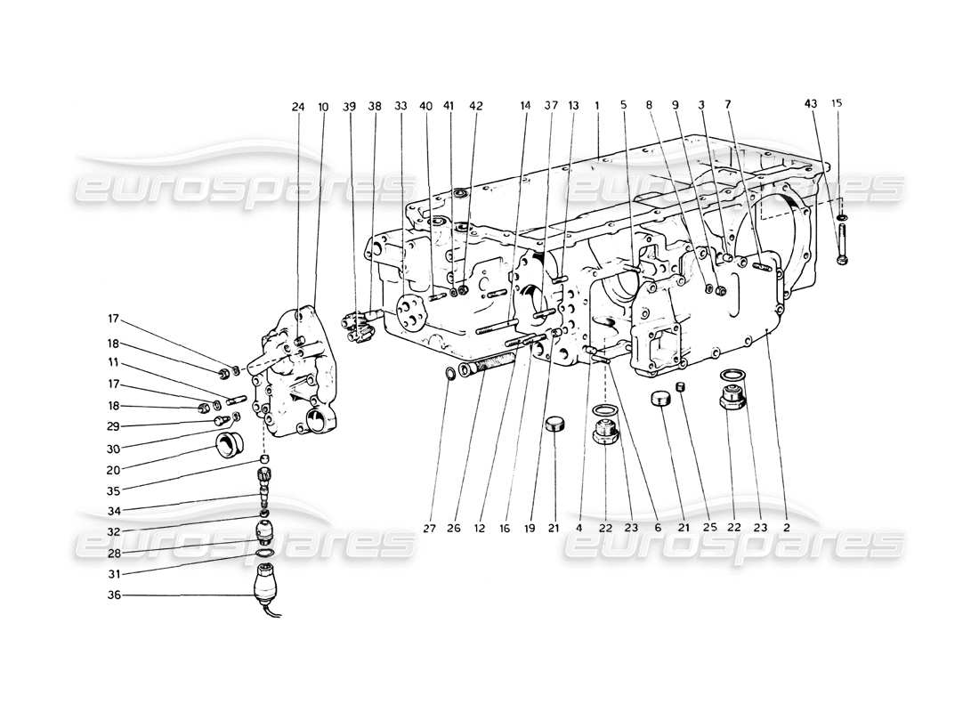ferrari 512 bb boîte de vitesses schéma des pièces