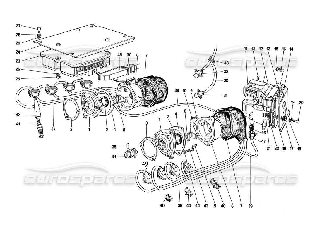ferrari 328 (1988) allumage du moteur schéma des pièces