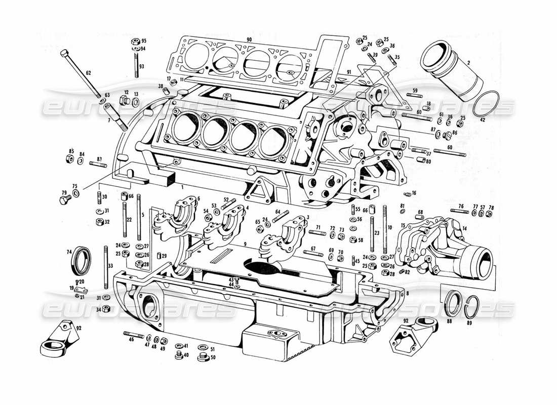 maserati indy 4.2 carter moteur schéma des pièces
