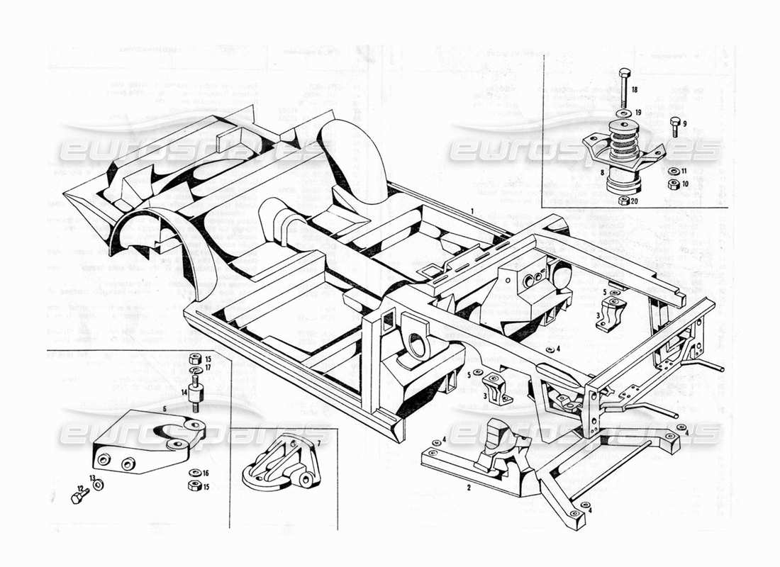 maserati indy 4.2 diagramme des pièces du cadre