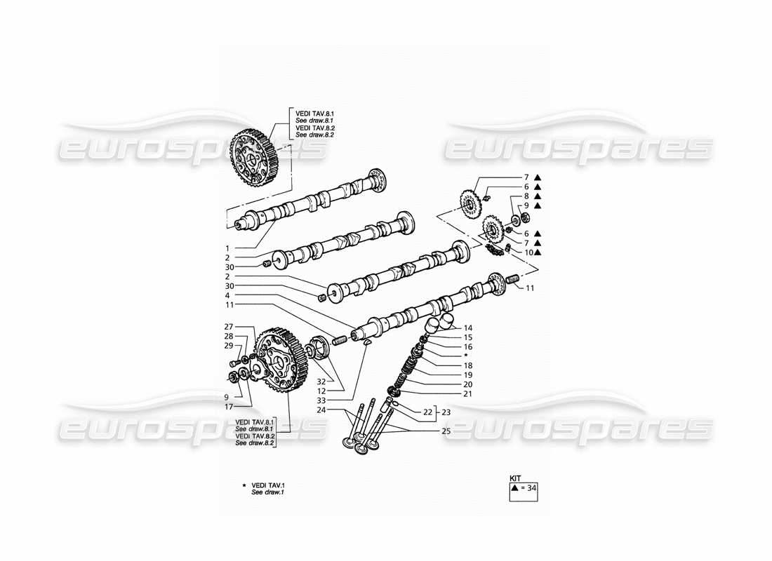 maserati qtp. 3.2 v8 (1999) horaire schéma des pièces