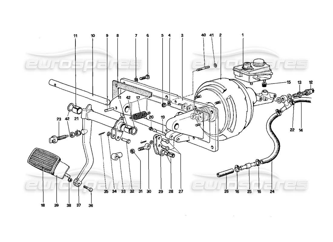 ferrari 412 (mechanical) commande hydraulique des freins - 412 a. conduite à droite schéma des pièces