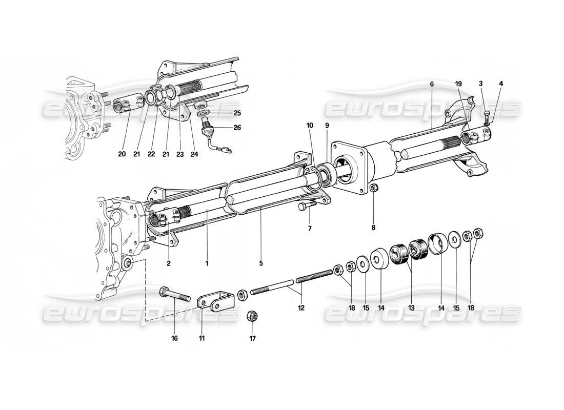 ferrari 412 (mechanical) arbre de transmission schéma des pièces