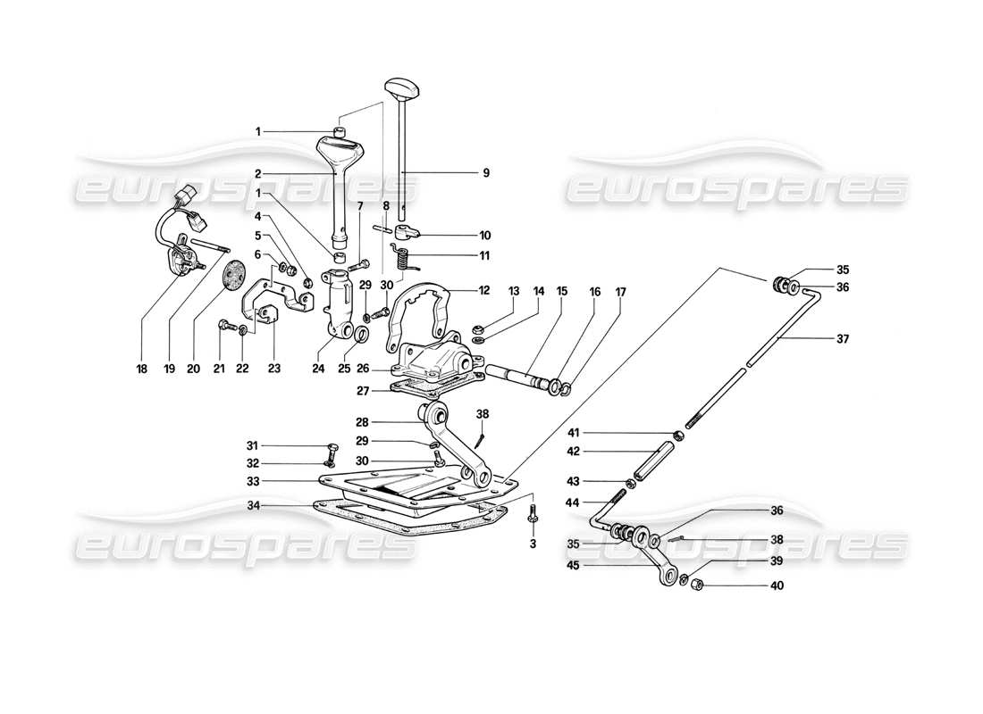 ferrari 412 (mechanical) commandes extérieures de la boîte de vitesses - 412 a. schéma des pièces