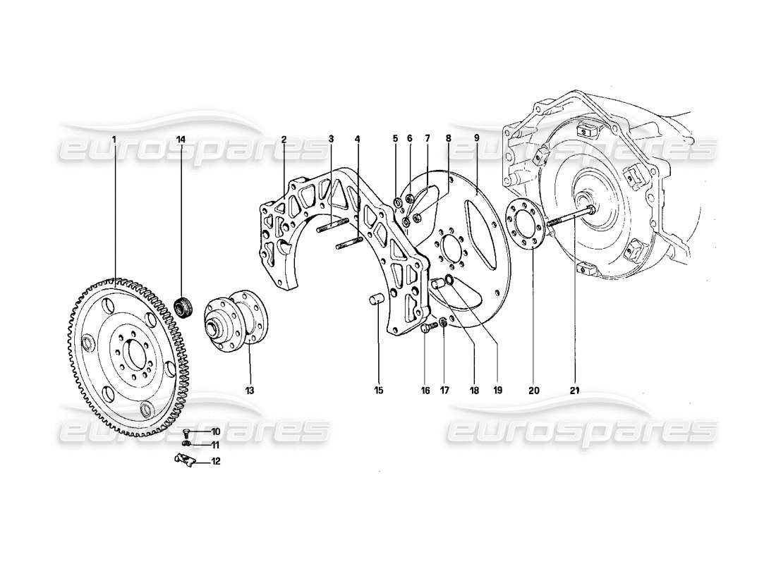 ferrari 412 (mechanical) entretoise de volant moteur et de boîtier d'embrayage - 412 a. schéma des pièces