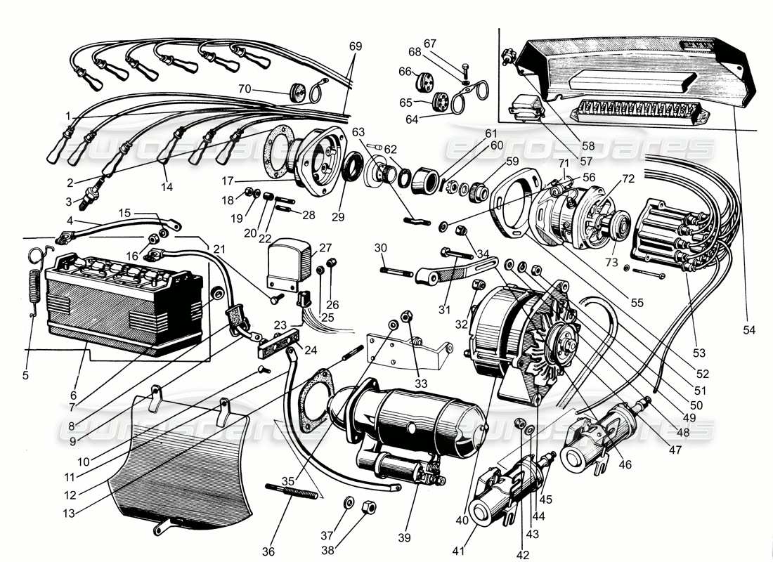 lamborghini espada electrical & distribution series i part diagram