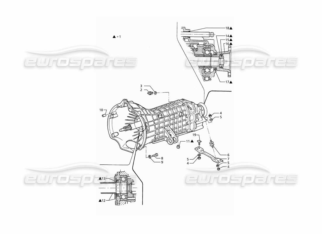 maserati ghibli 2.8 (abs) getrag transmission manuelle 6 diagramme des pièces de vitesse