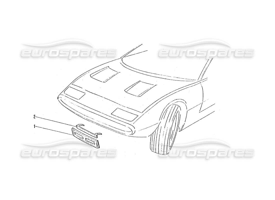 ferrari 365 gtc4 (coachwork) support de plaque d'immatriculation avant schéma des pièces