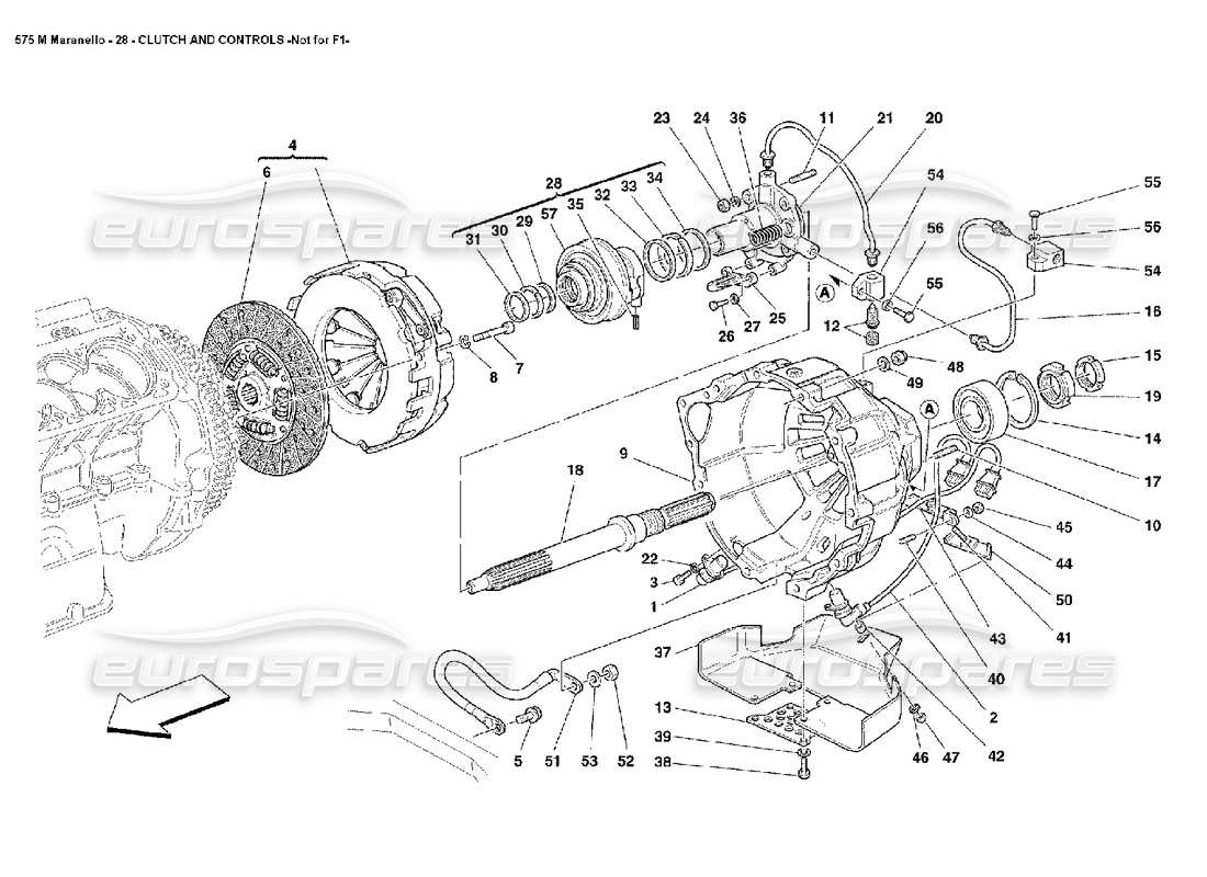 ferrari 575m maranello embrayage et commandes non compatibles avec f1 diagramme de pièce