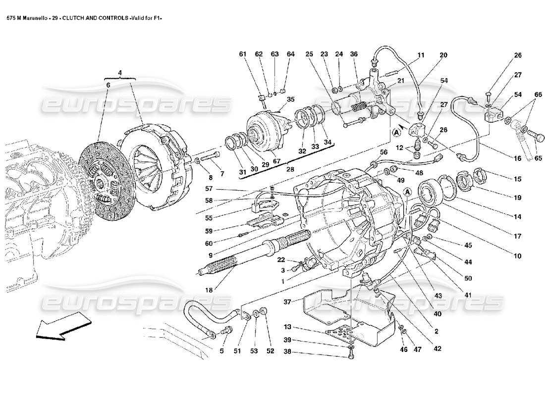 ferrari 575m maranello embrayage et commandes valables pour f1 diagramme de pièces