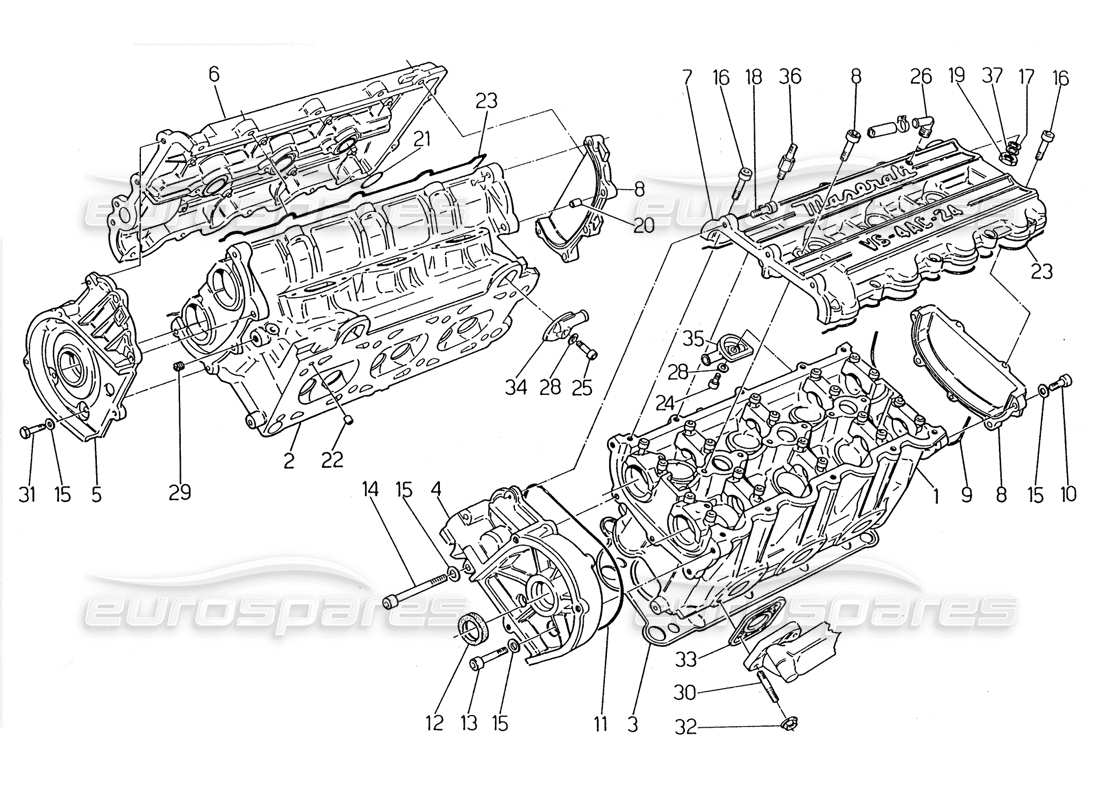 maserati 2.24v schéma des pièces des culasses