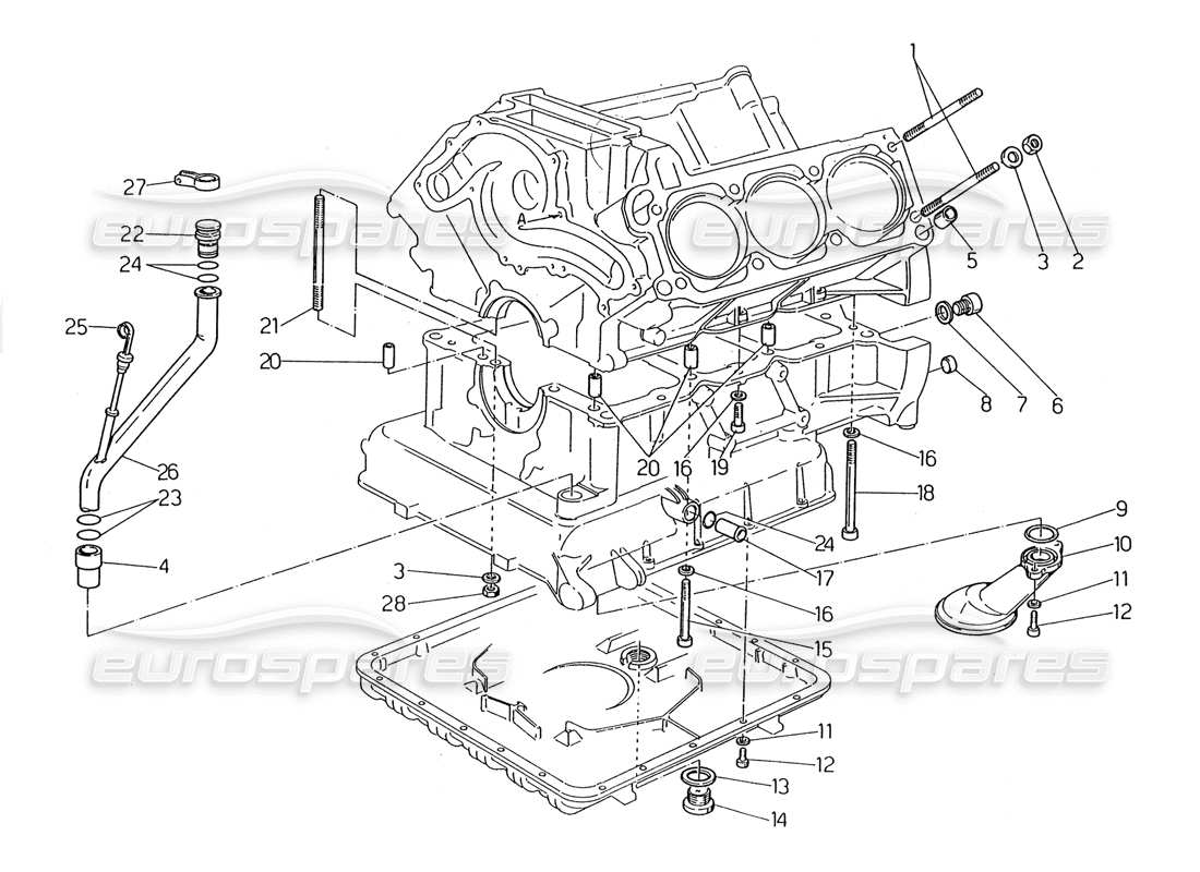 maserati 2.24v schéma des pièces des accessoires de fixation et de bloc
