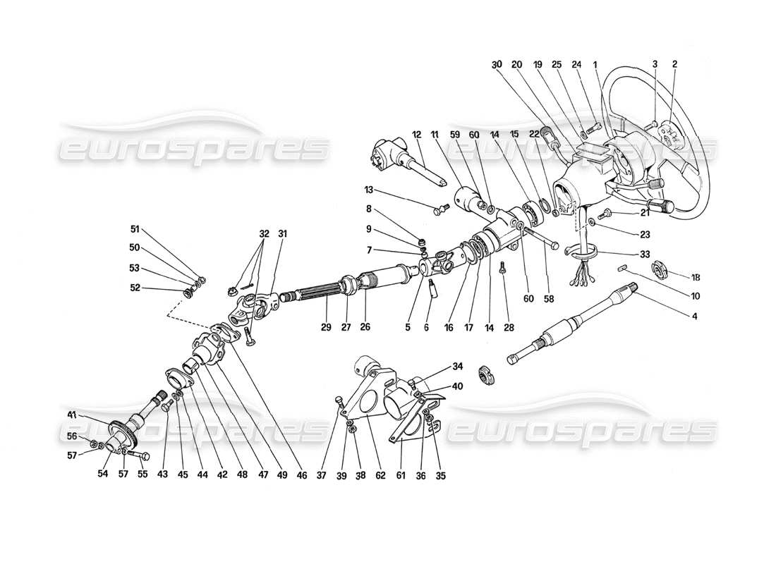 ferrari 288 gto colonne de direction schéma des pièces