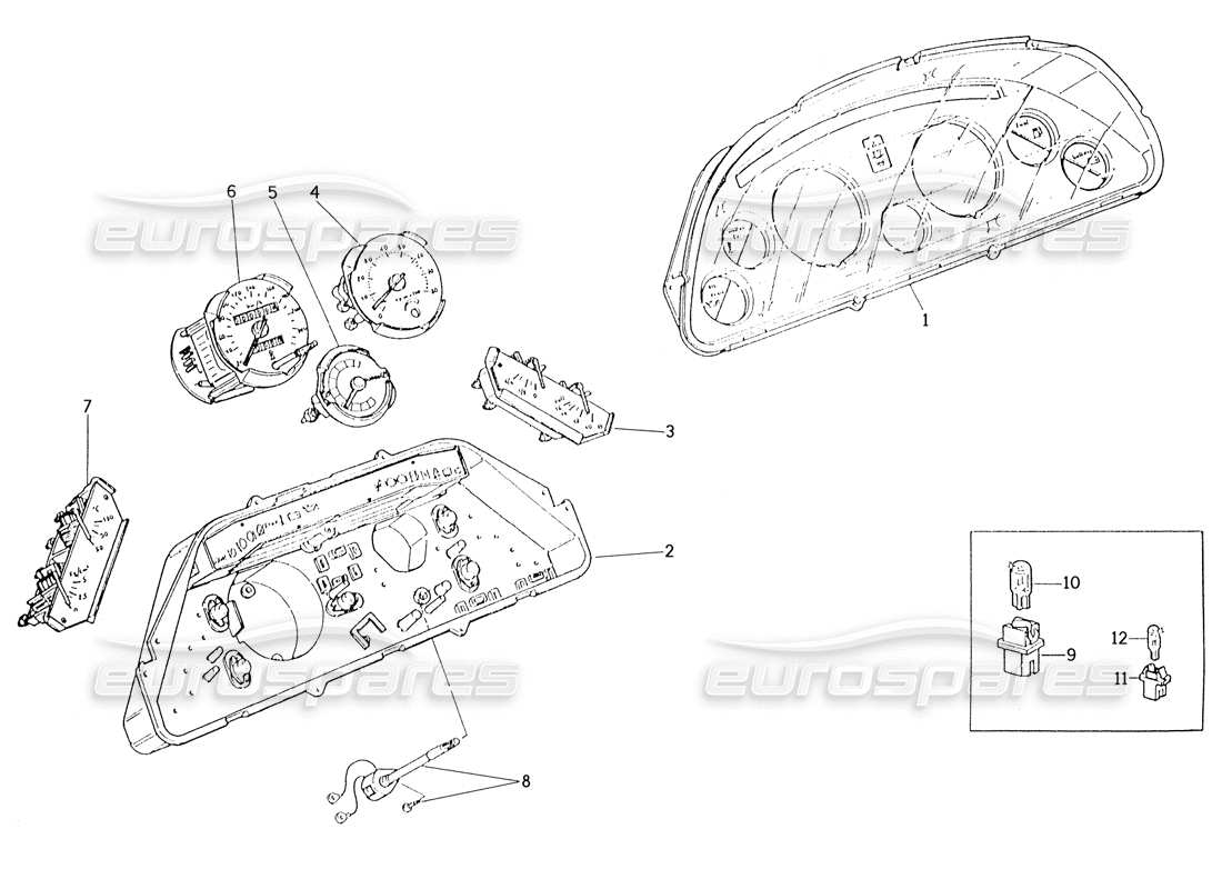 maserati karif 2.8 instrumentation schéma des pièces