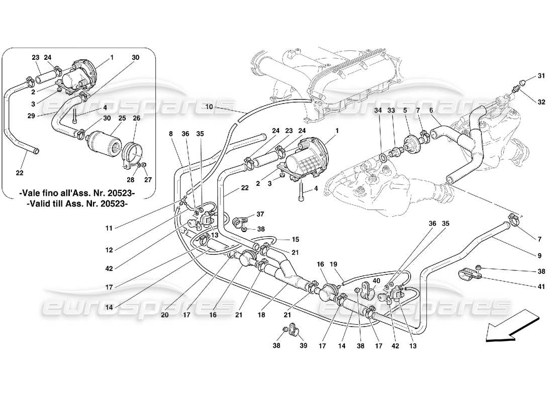 ferrari 456 gt/gta pompe à air secondaire schéma des pièces