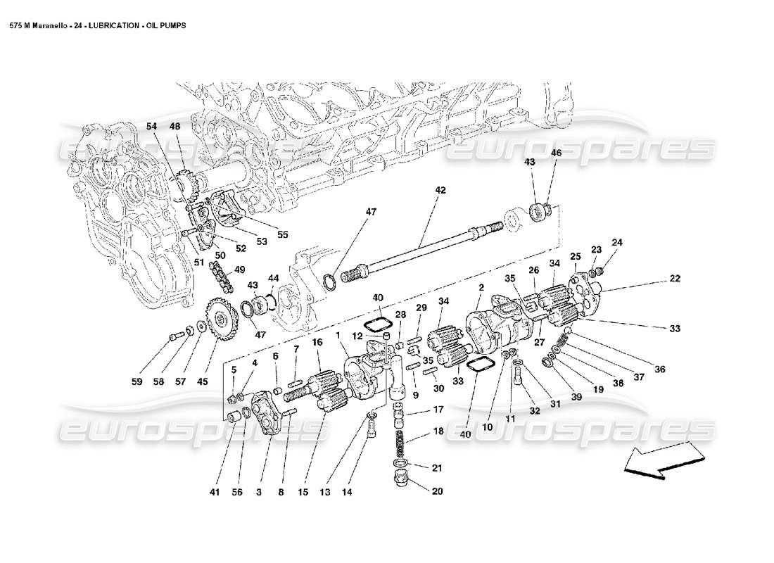 ferrari 575m maranello pompes à huile de lubrification schéma des pièces