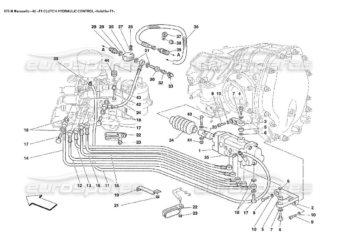 ferrari 575m maranello f1 commande hydraulique d'embrayage valable pour f1 schéma des pièces