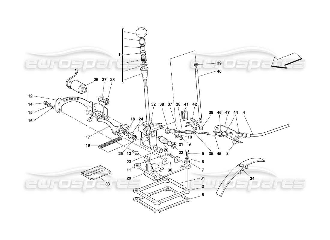 ferrari 456 gt/gta commandes extérieures de la boîte de vitesses - valable pour 456 diagramme de pièces gta