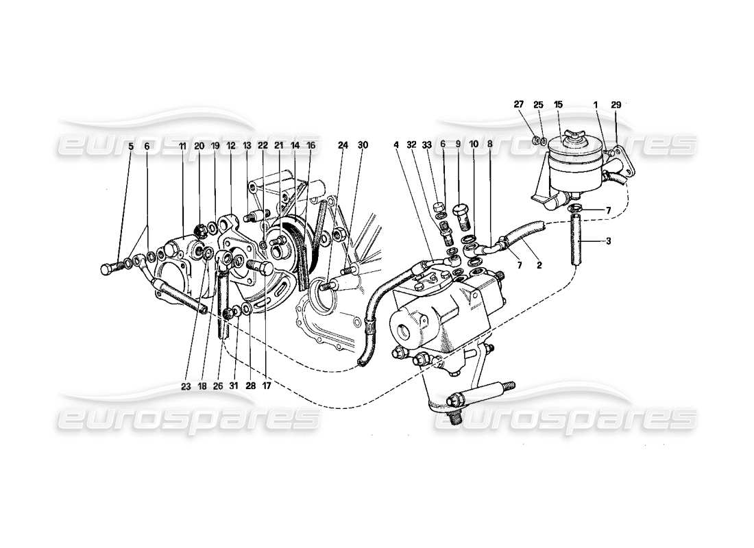 ferrari 412 (mechanical) schéma des pièces du système de direction hydraulique