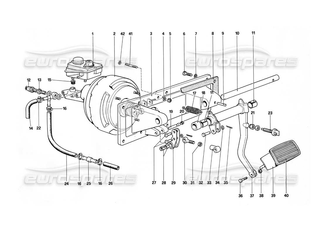 ferrari 412 (mechanical) commande hydraulique des freins - 412 a. conduite à gauche schéma des pièces