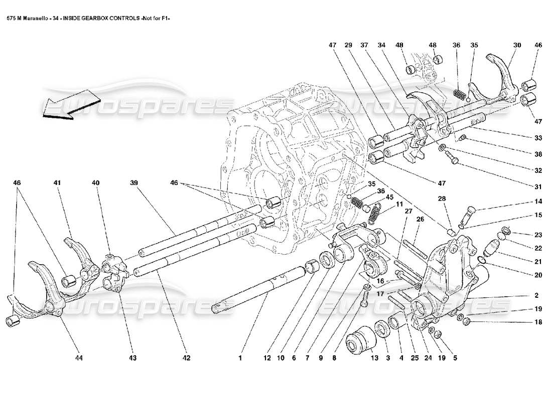 ferrari 575m maranello commandes intérieures de la boîte de vitesses pas pour f1 diagramme de pièce