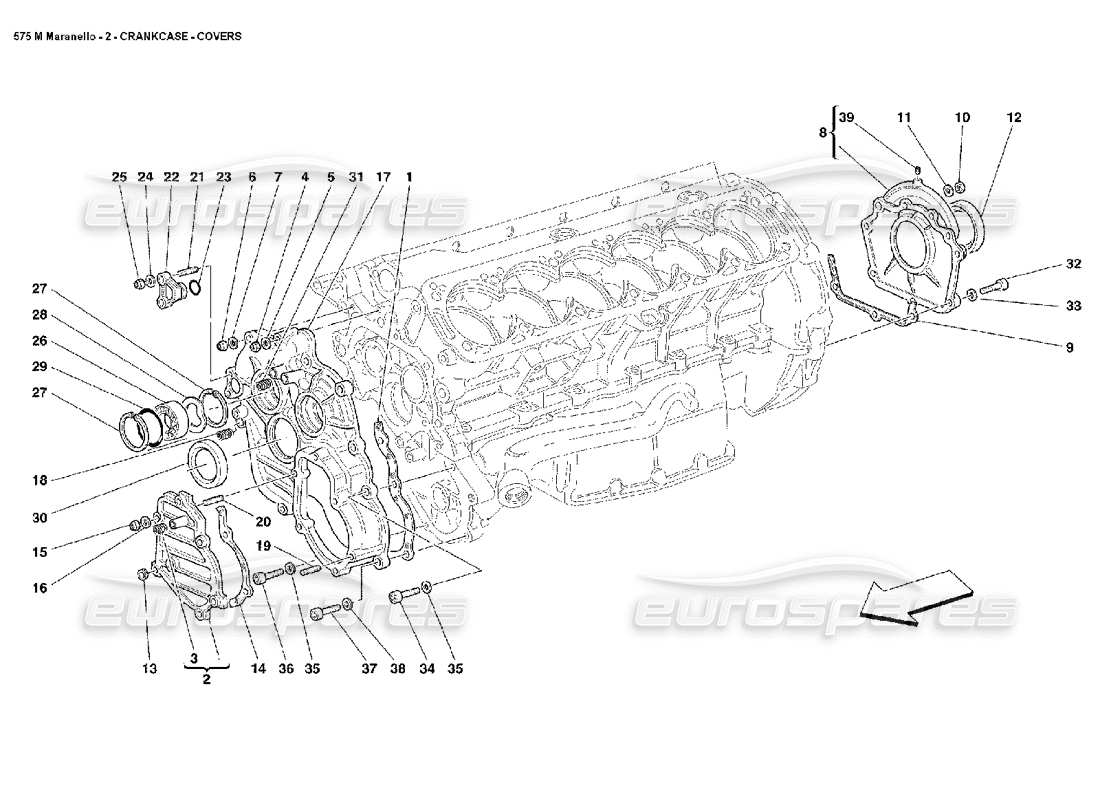 ferrari 575m maranello schéma des pièces des couvercles de carter