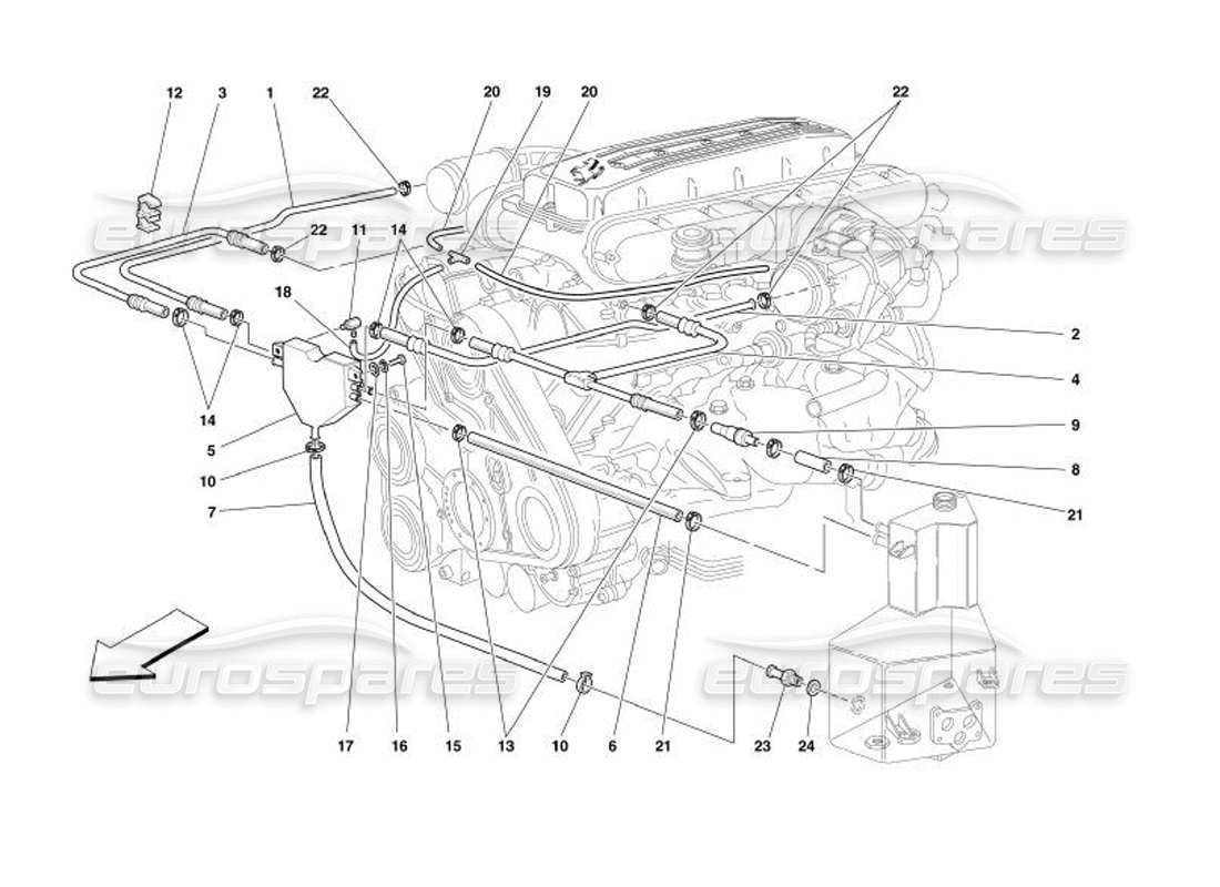 ferrari 575 superamerica système blow-by schéma des pièces