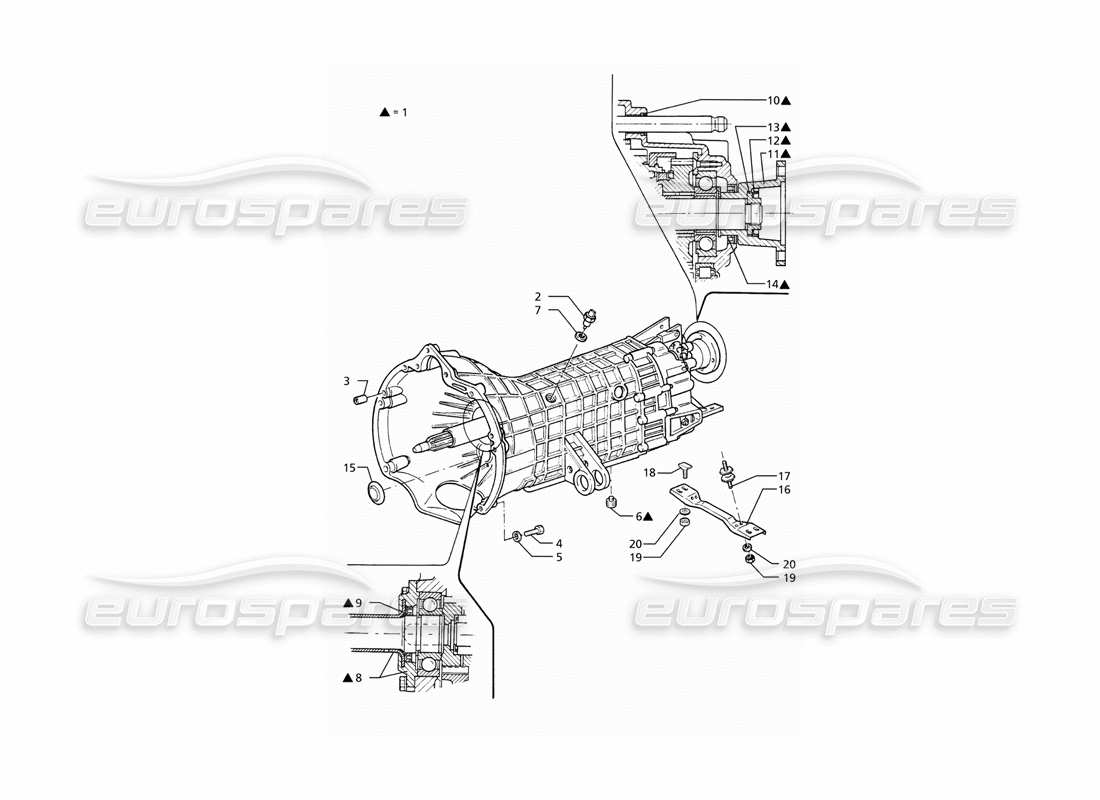 maserati ghibli 2.8 (abs) getrag transmission manuelle 5 diagramme des pièces de vitesse