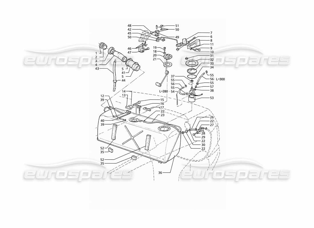 maserati ghibli 2.8 (abs) réservoir d'essence schéma des pièces