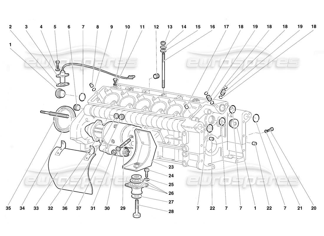 lamborghini diablo vt (1994) diagramme de pièce de carter
