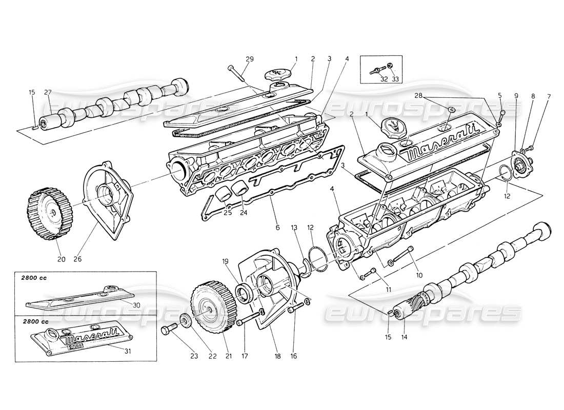 maserati biturbo spider schéma des pièces de distribution