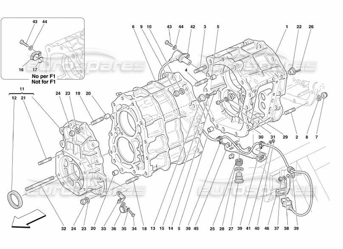 ferrari 575 superamerica schéma des pièces de la boîte de vitesses