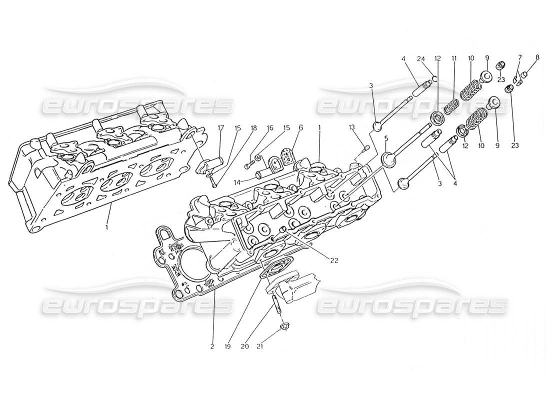 maserati karif 2.8 schéma des pièces des culasses