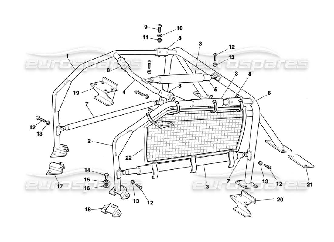 ferrari 355 challenge (1996) roll bar schéma des pièces