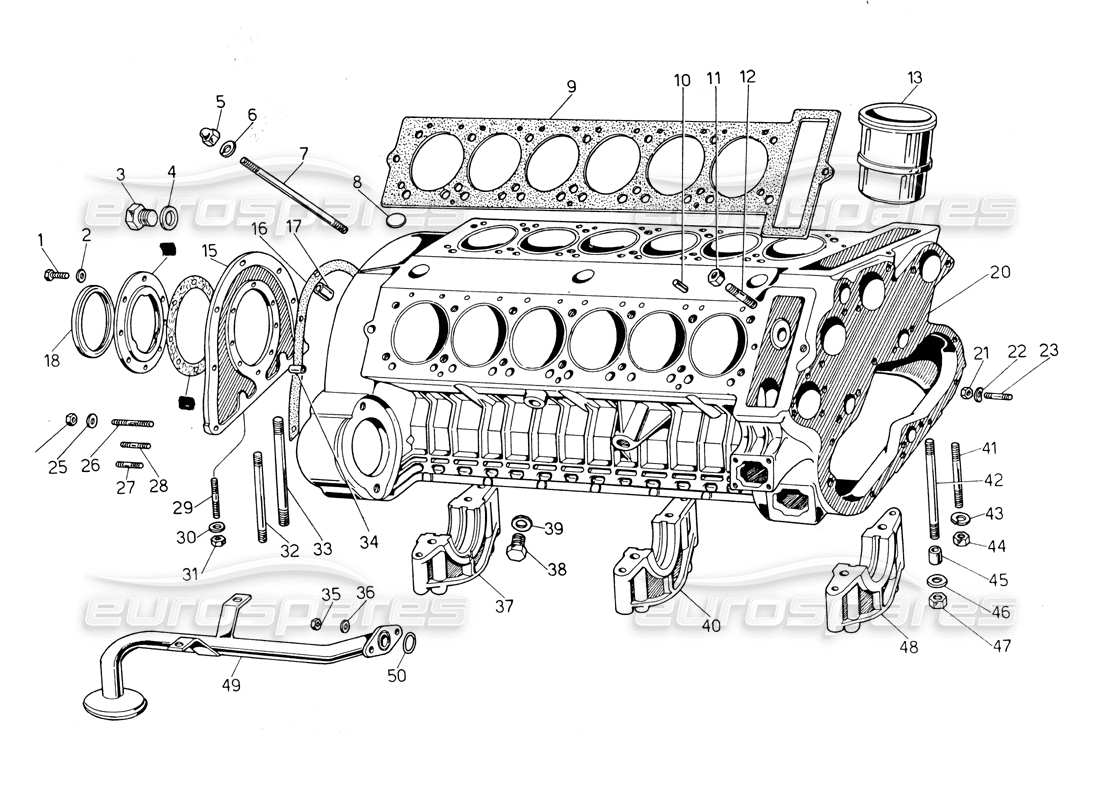 lamborghini countach lp400 carter moteur schéma des pièces