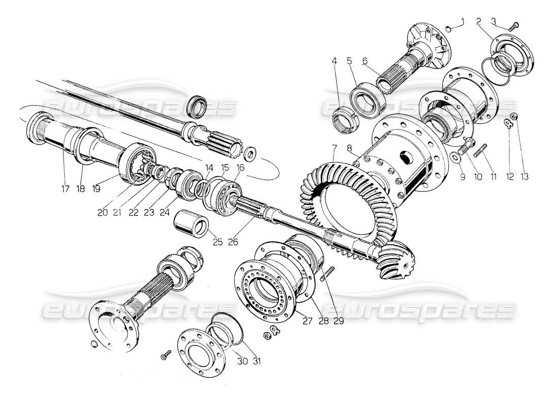 lamborghini countach lp400 différentiel diagramme de pièce