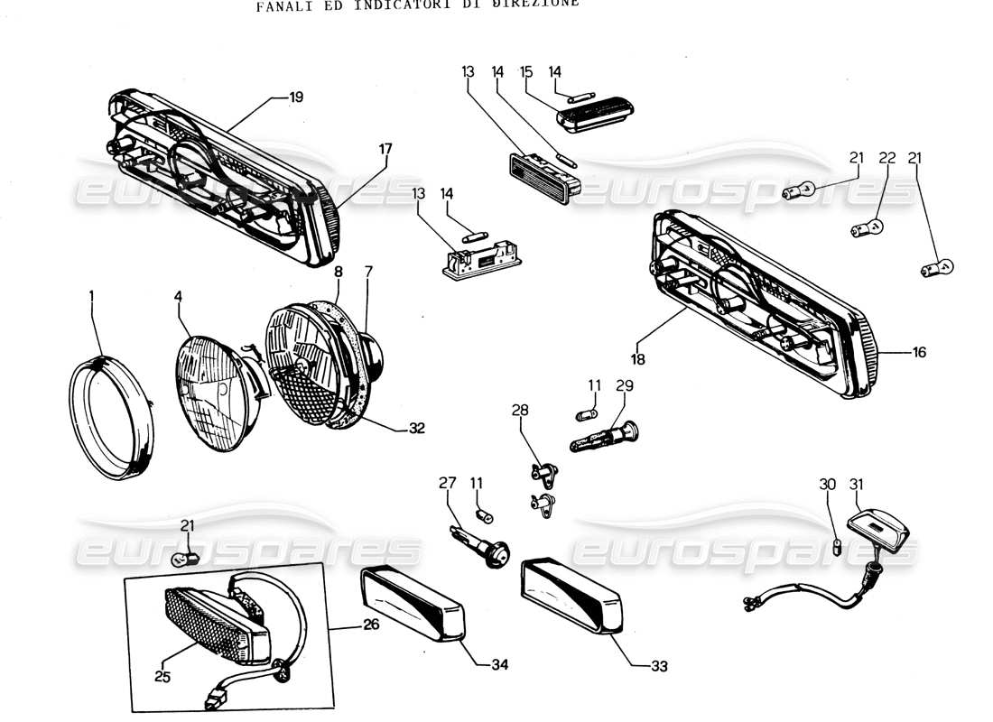 lamborghini espada diagramme des pièces des lumières