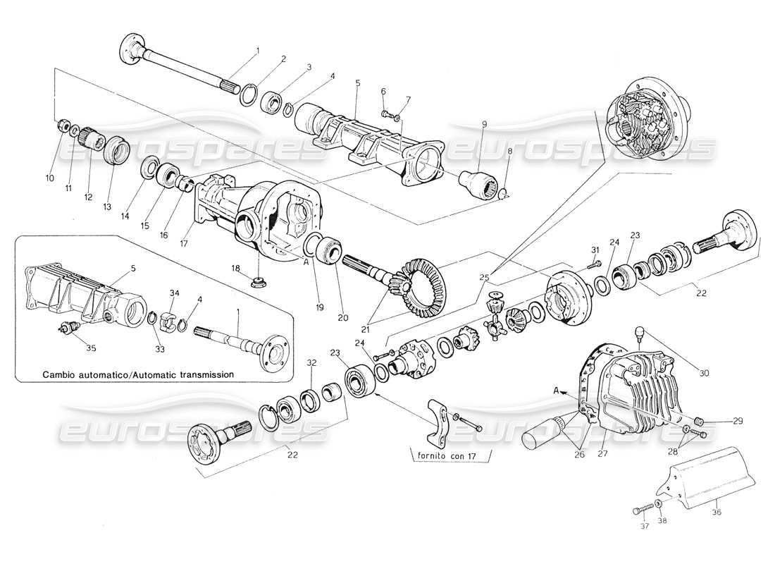 maserati biturbo spider différentiel diagramme de pièce